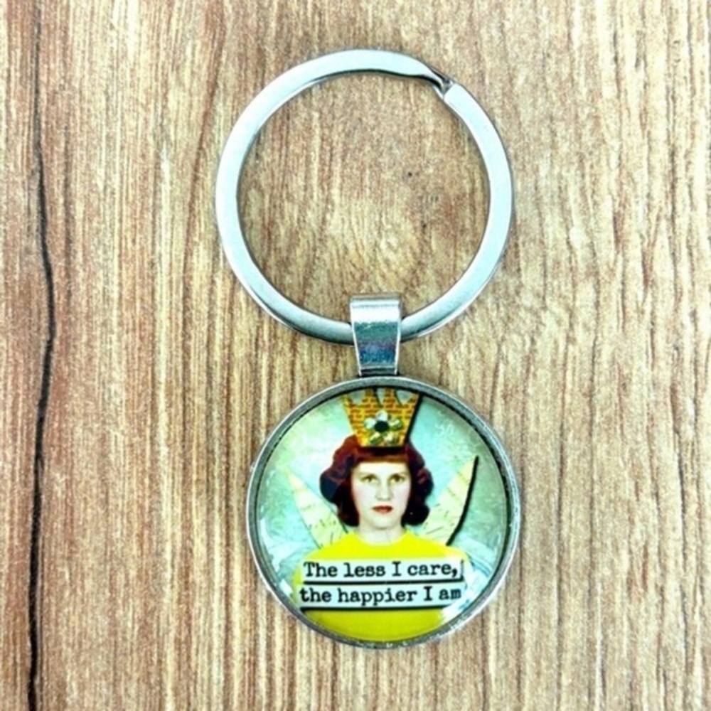 Snarky Lady Silver Colour Keychain, Handmade, NWT